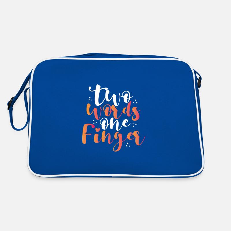 Sarcastic Two Words One Finger Sarcasm Gift Retro Bag
