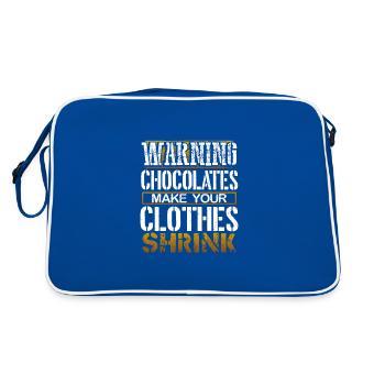 Chocoholic Gift Warning Chocolates Make Clothes - Sac Retro - bleu/blanc - Dos