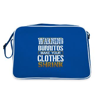 Burrito Lover Gift Warning Burritos Make Clothes - Sac Retro - bleu/blanc - Dos