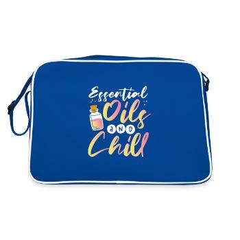 Huiles essentielles et huile essentielle de refroidissement - Sac Retro - bleu/blanc - Dos