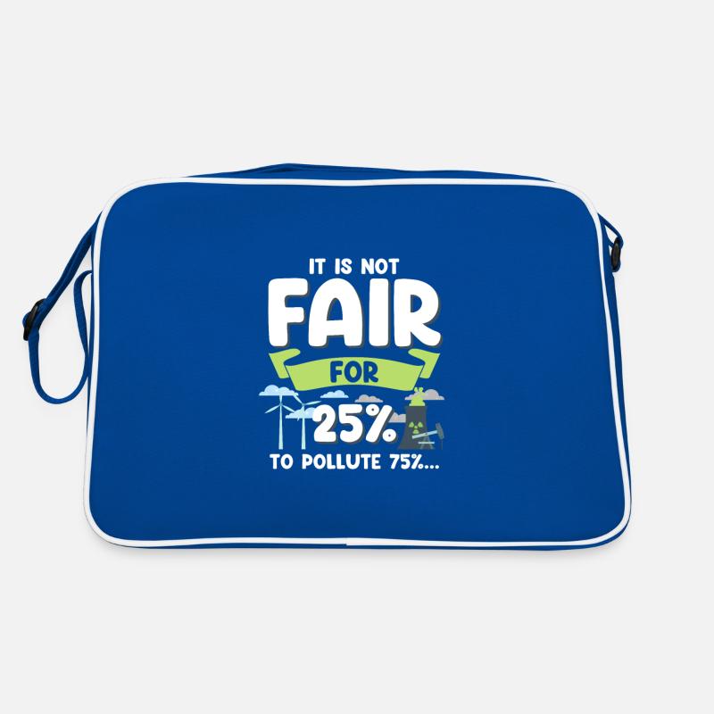 Climate Change Not Fair 25% to Pollute 75% Retro Bag