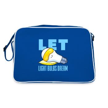 Retten Sie die Umwelt Lassen Sie Glühbirnen träumen - Retro Tasche - Blau/Weiß - Hinten