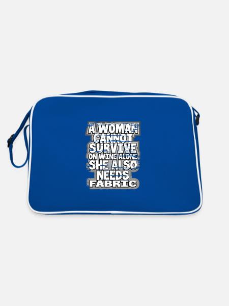 Quilter Gifts La femme ne peut pas survivre au vin seule - Sac Retro - bleu/blanc - Dos