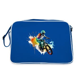 BMX Bicycle Biker Stunt Trick Freestyle Splash - Retro Bag - blue/white - Back
