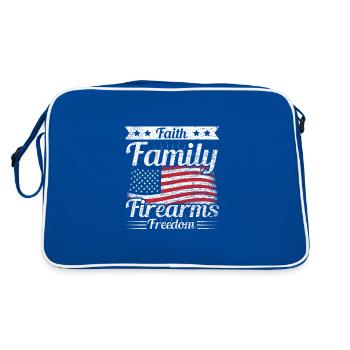 Faith Family Firearms Freedom American Flag - Retro Bag - blue/white - Back