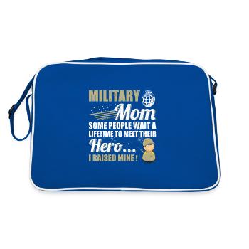 Maman militaire a élevé mon héros Fière maman d’armé - Sac Retro - bleu/blanc - Dos
