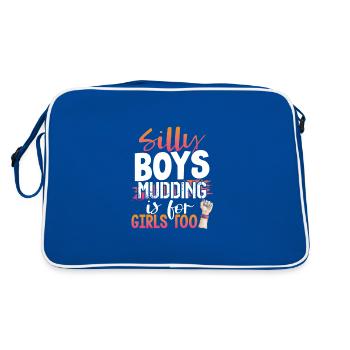 Girl Mudder Gift Silly Boys Mudding est pour les filles - Sac Retro - bleu/blanc - Dos