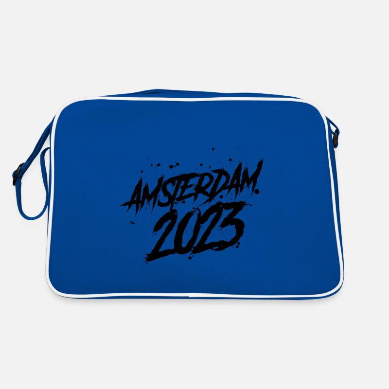 Amsterdam 2023 - Retro Tasche - Blau/Weiß
