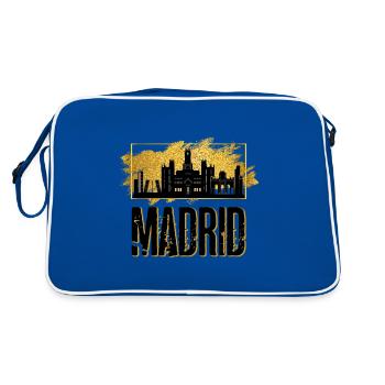 Madrid Spain Spain Espana Skyline City Gold - Retro Bag - blue/white - Back