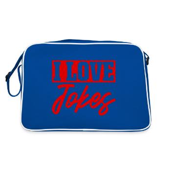 Ich liebe Witze - Retro Tasche - Blau/Weiß - Hinten
