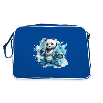 Panda Bear Karaté Kung Fu Judo Arts Martiaux Combattant - Sac Retro - bleu/blanc - Dos