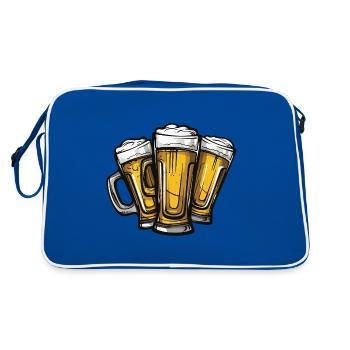 Bier Anstoßen Party - Retro Tasche - Blau/Weiß - Hinten