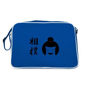 Asien - Retro Tasche - Blau/Weiß - Hinten