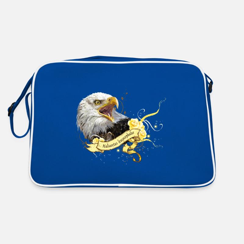 Weißkopfseeadler - Retro Tasche - Blau/Weiß