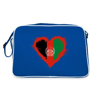 Drapeau de l’Afganistan avec le cœur - Sac Retro - bleu/blanc - Dos