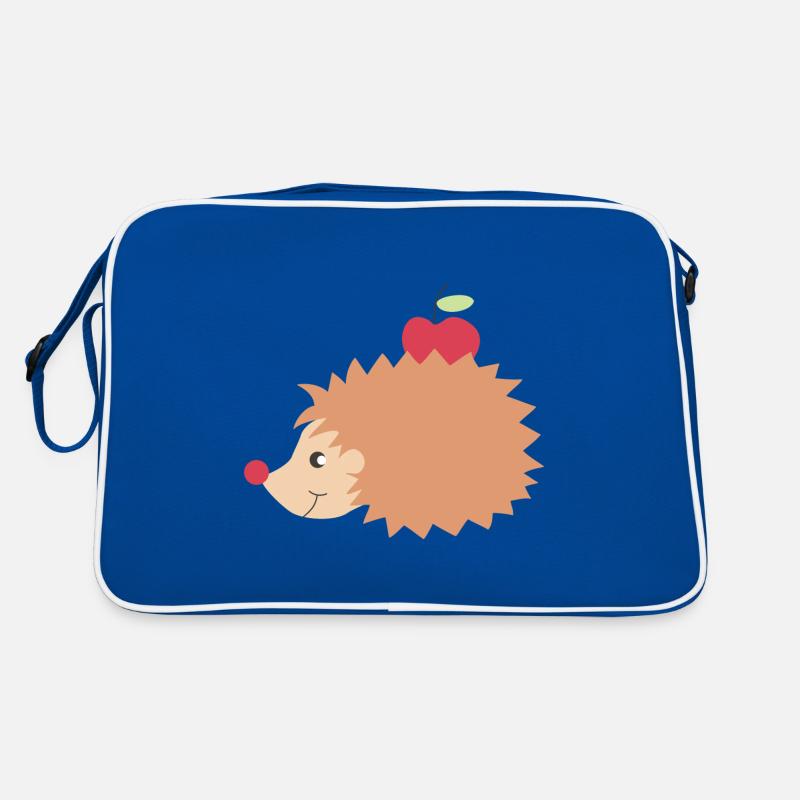 Igel mit Apfel Retro Tasche