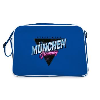 Munich Allemagne City Skyline Vintage Retro - Sac Retro - bleu/blanc - Dos