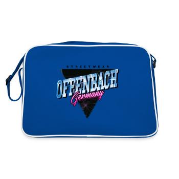 Offenbach Deutschland Stadt Skyline Vintage Retro - Retro Tasche - Blau/Weiß - Hinten