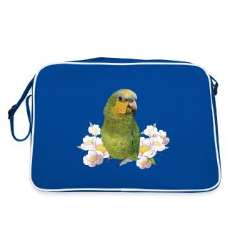 The Orange-winged Parrot - Retro Bag - blue/white - Back