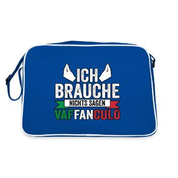 Italien Italiener Vaffanculo - Retro Tasche - Blau/Weiß - Hinten
