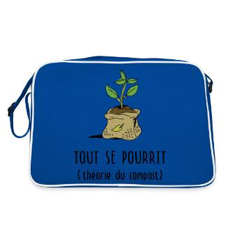 Jardinage : Tout se pourrit (théorie du compost) - Sac Retro - bleu/blanc - Dos