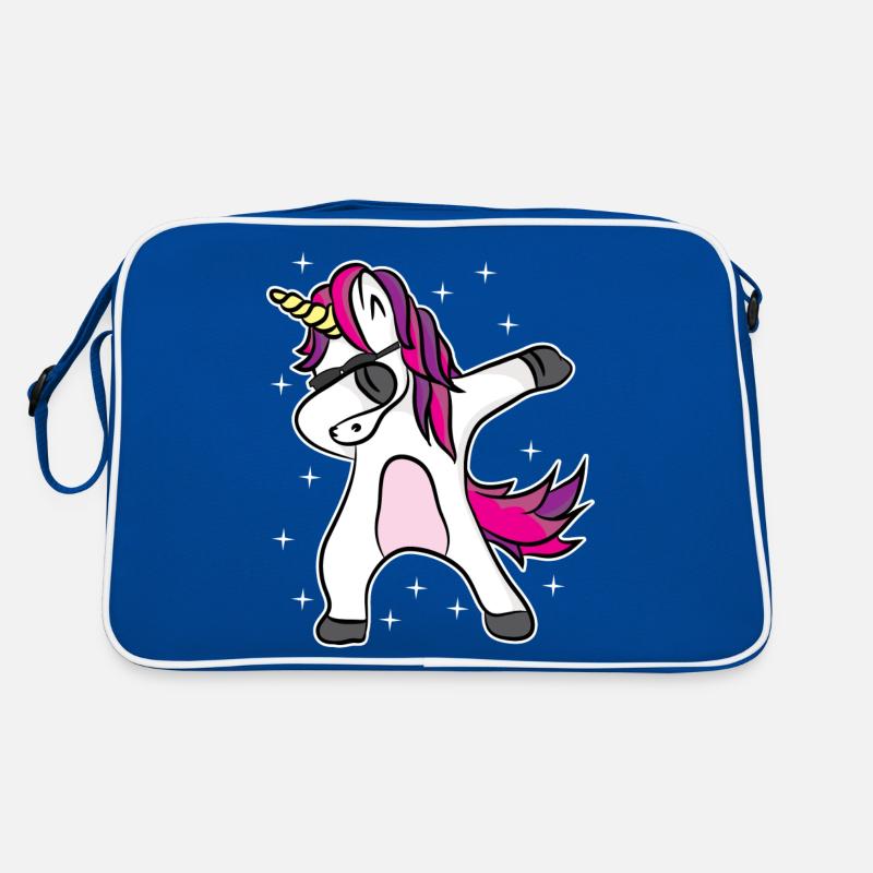 Dabbing Einhorn mit Sonnenbrille Retro Tasche