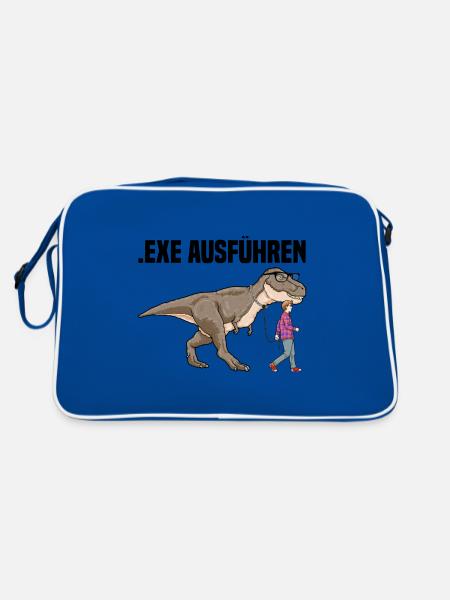 Informatiker Programmierer Sprüche - Retro Tasche - Blau/Weiß - Hinten