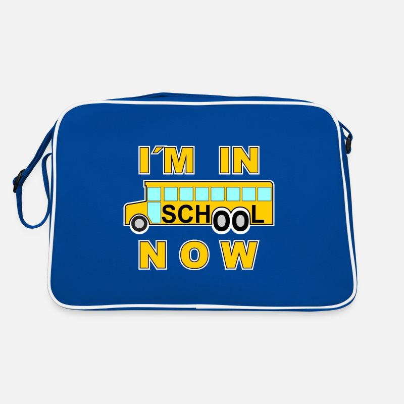 Schule i m in school now - Retro Tasche - Blau/Weiß