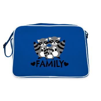 Famille raton laveur Famille raton laveur Nous sommes une famille - Sac Retro - bleu/blanc - Dos