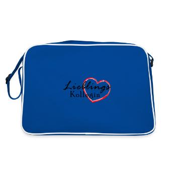 Cœur avec le dicton: Collègue préféré - Sac Retro - bleu/blanc - Dos