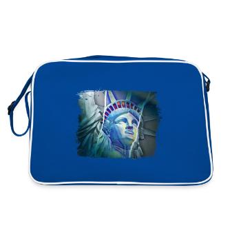 New York City NYC USA Amérique Statue de la Liberté - Sac Retro - bleu/blanc - Dos