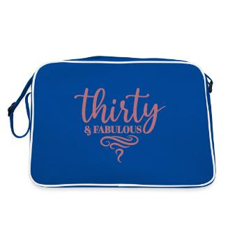 Thirty & Fabulous - 30th Birthday Gift For Women - Retro Bag - blue/white - Back