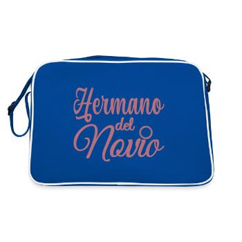 Cadeau de mariage frère du marié Hermano del Novio Groom - Sac Retro - bleu/blanc - Dos