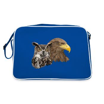 Pigargo et hibou - Sac Retro - bleu/blanc - Dos