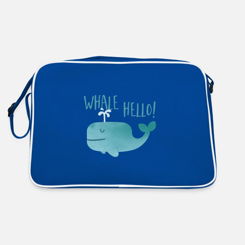 Wal Hallo - Wal - Retro Tasche - Blau/Weiß