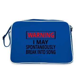 Avertissement que je peux spontanément entrer en chanson - Sac Retro - bleu/blanc - Dos