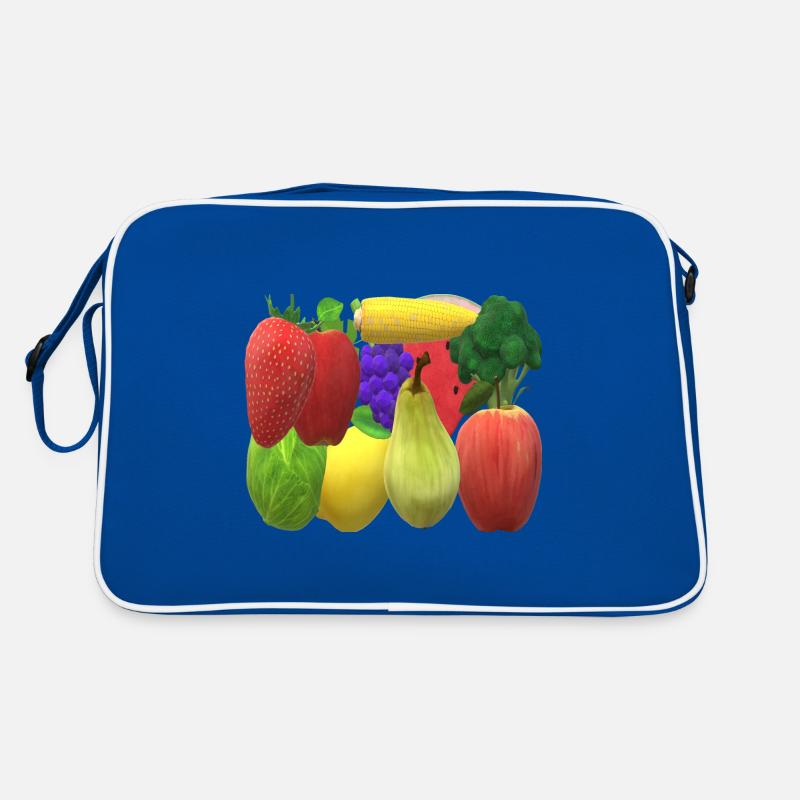 Vegan Design - Retro Tasche - Blau/Weiß