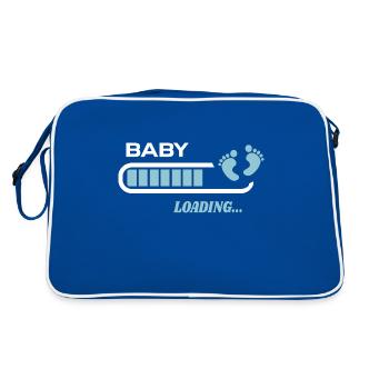 Bébé en cours de téléchargement cadeau naissance - Sac Retro - bleu/blanc - Dos