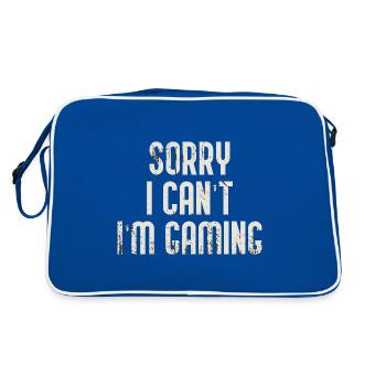 sorry i can t i m gaming - Retro Bag - blue/white - Back