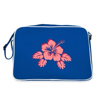 Pinke Blume Hibiscus flower Hibiscus pink flower - Retro Bag - blue/white - Back