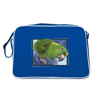 Le perroquet à nuque jaune - Sac Retro - bleu/blanc - Dos