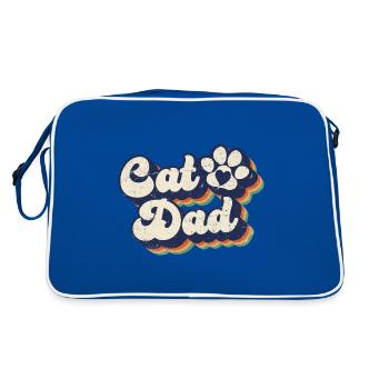 Cat Dad - Retro Kitty Cat Paw Cat Lover Papa Cadeau - Sac Retro - bleu/blanc - Dos