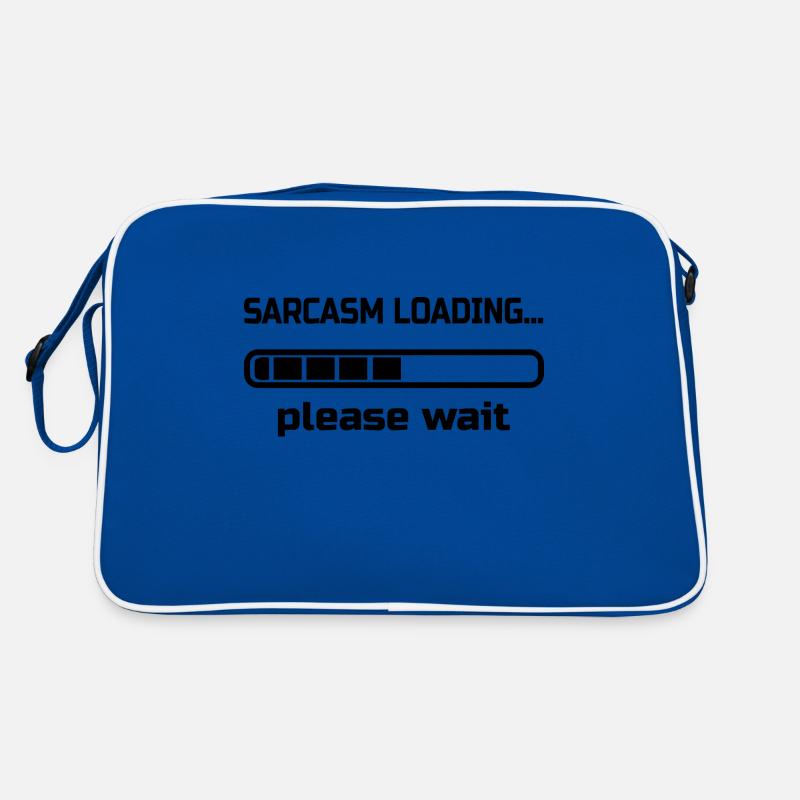 sarcasm loading… please wait. Humor Retro Bag
