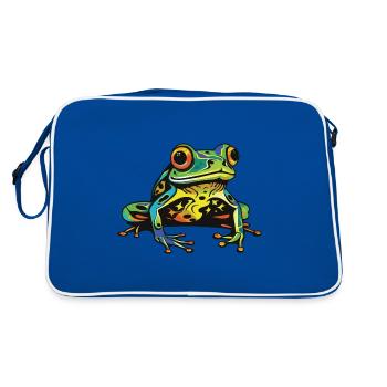 Frog Head - Retro Bag - blue/white - Back