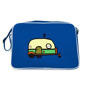 Caravan Motorhome Trailer Holiday Camping Tour - Retro Bag - blue/white - Back
