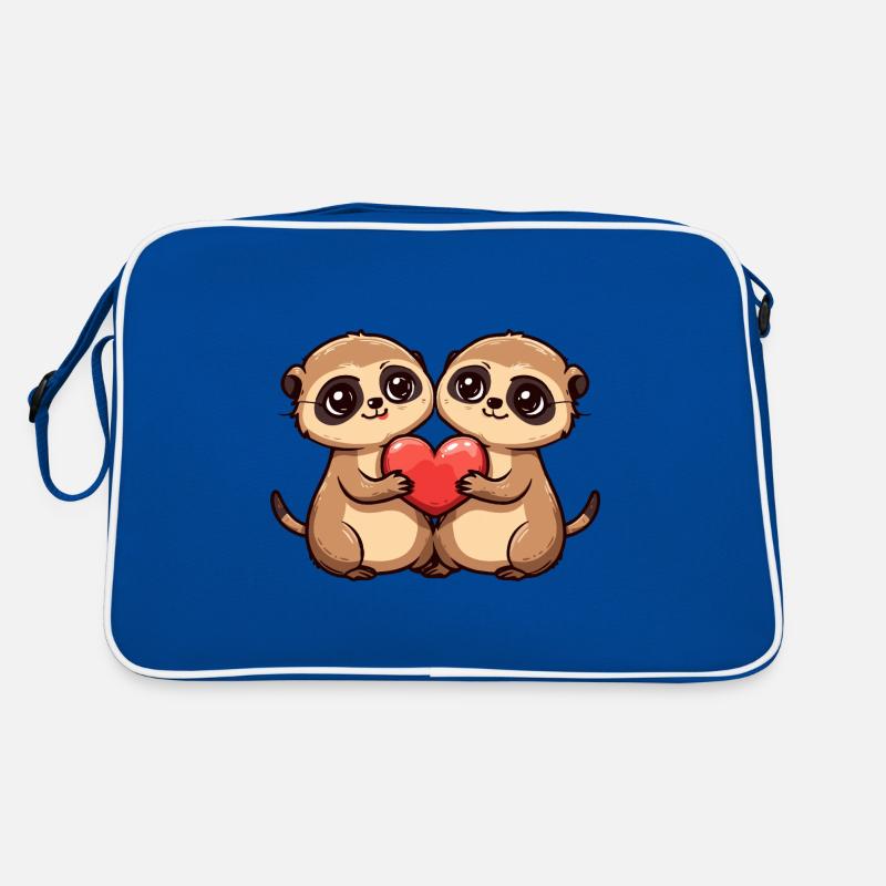 Erdmännchen Paar Verliebt Tier Valentinstag Retro Tasche
