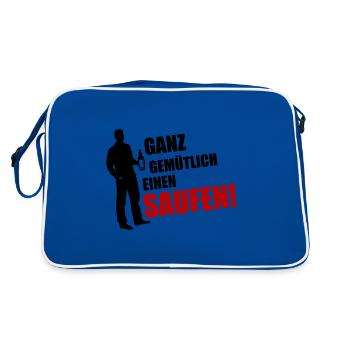 Boire tranquillement à la fin de la journée - Sac Retro - bleu/blanc - Dos