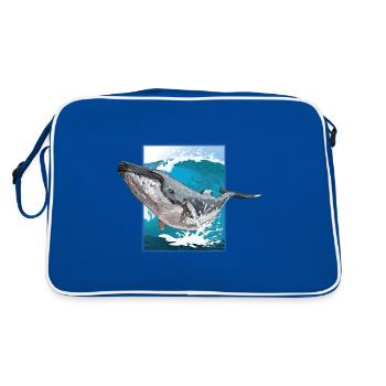 Humpback Whale - Retro Bag - blue/white - Back
