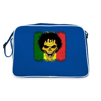 Reggae Jamaica skull gift - Retro Bag - blue/white - Back
