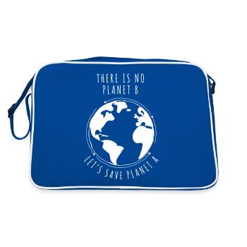There is no planet B - Let's save planet A - Retro Bag - blue/white - Back